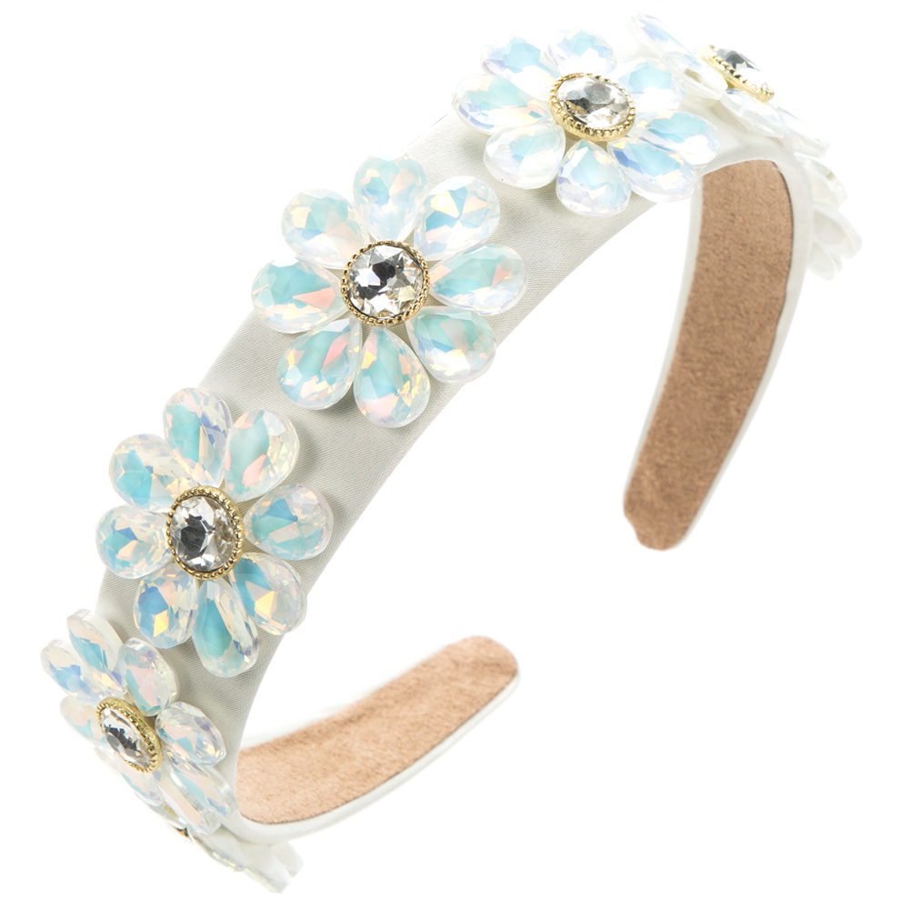 Women's Elegant Flower Cloth Plating Inlay Glass Drill Hair Band display picture 9