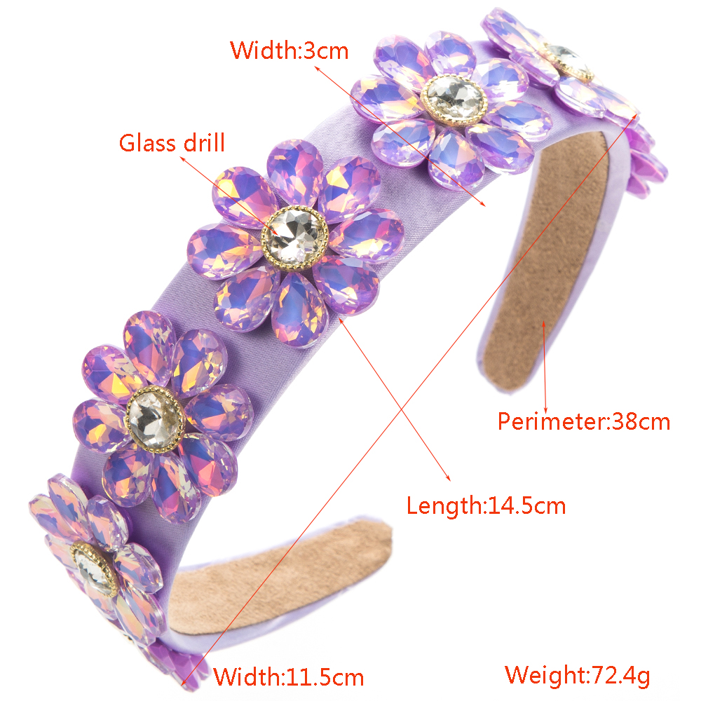 Women's Elegant Flower Cloth Plating Inlay Glass Drill Hair Band display picture 1