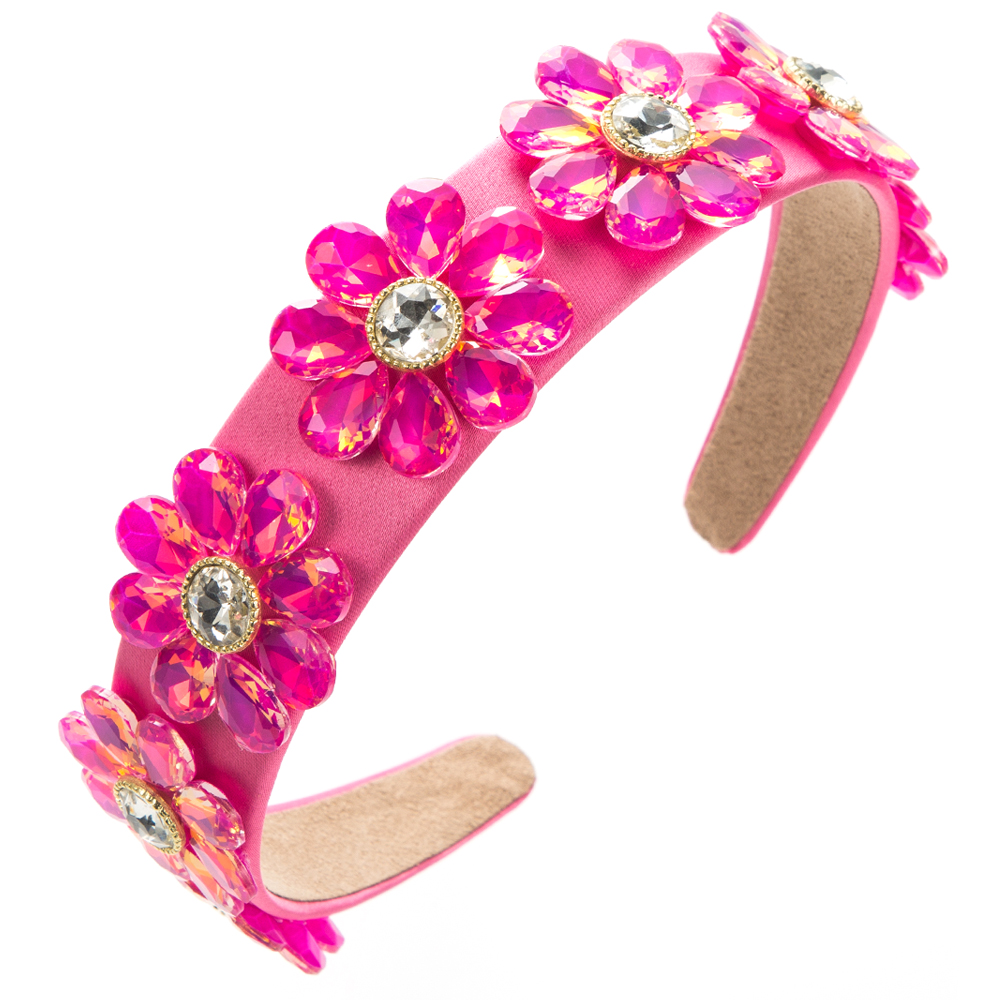 Women's Elegant Flower Cloth Plating Inlay Glass Drill Hair Band display picture 8
