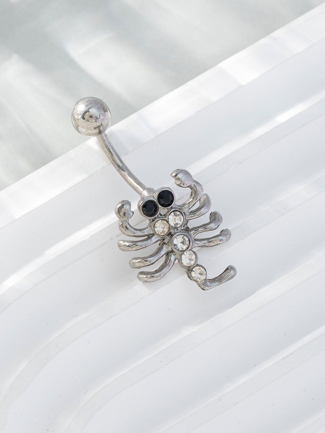 Hip-hop Cool Style Scorpion Alloy Silver Plated Zircon Belly Ring In Bulk display picture 5