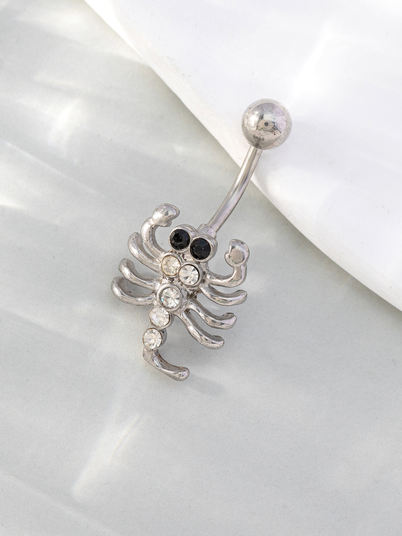 Hip-hop Cool Style Scorpion Alloy Silver Plated Zircon Belly Ring In Bulk display picture 3