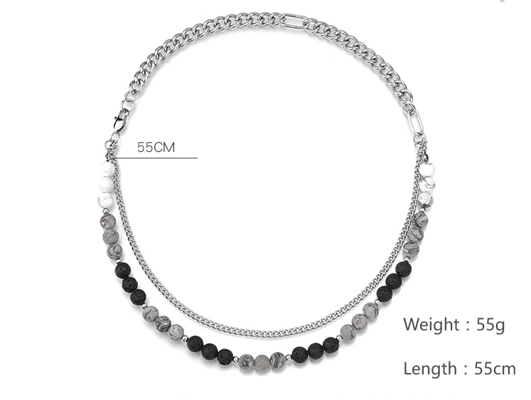 Casual Simple Style Classic Style Round 304 Stainless Steel Turquoise Necklace In Bulk display picture 8