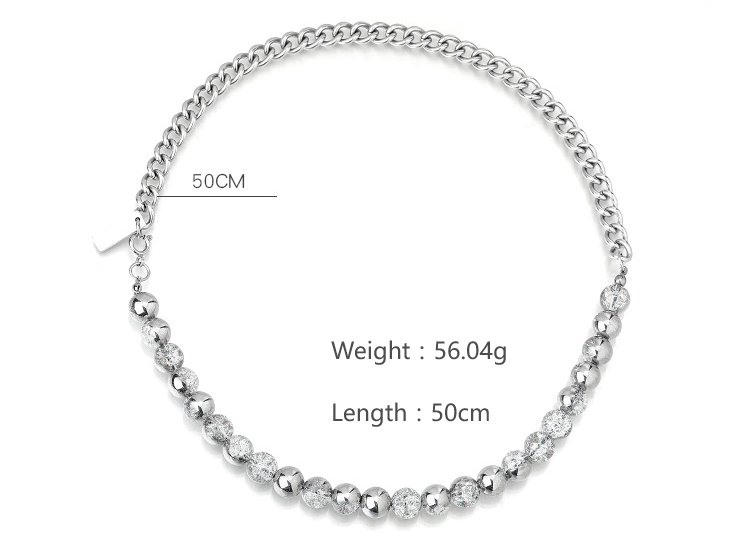 Casual Simple Style Classic Style Round 304 Stainless Steel Beaded Unisex Necklace display picture 9