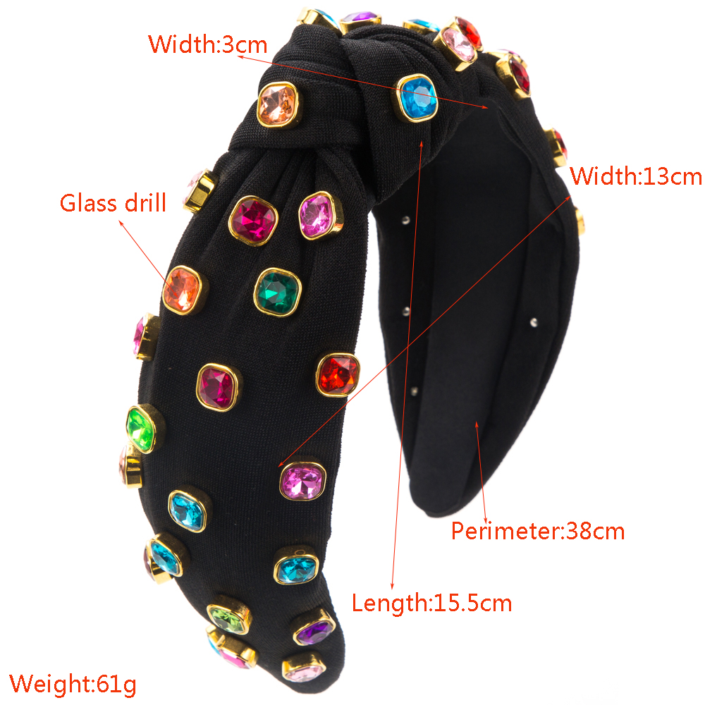 Women's Elegant Geometric Colorful Alloy Cloth Plating Inlay Glass Drill Hair Band display picture 1
