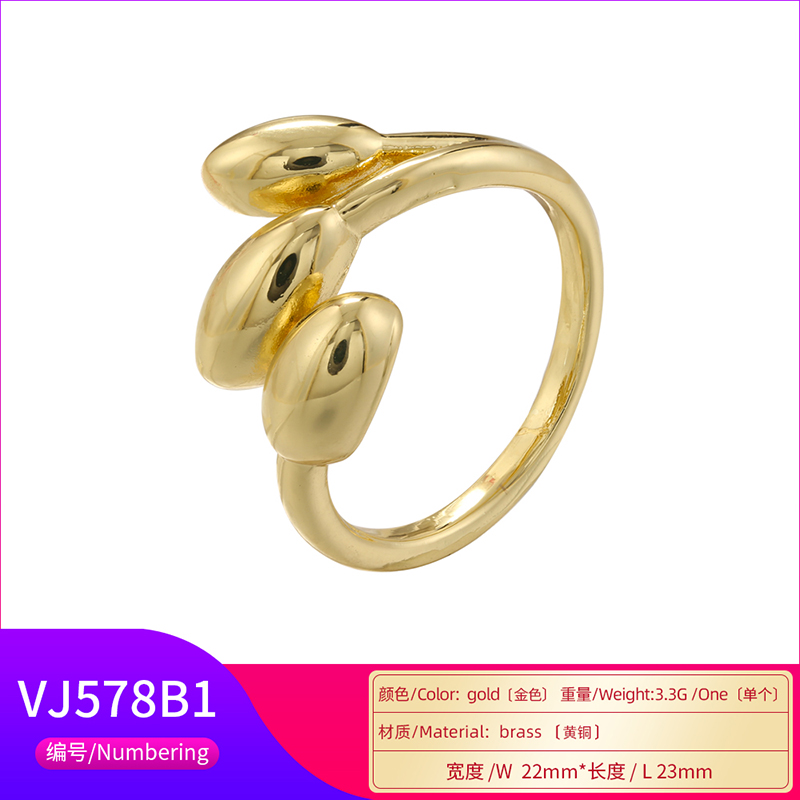 Vintage Style Simple Style Irregular Red Heart Petal Copper Plating Inlay Zircon 18k Gold Plated Open Rings display picture 21