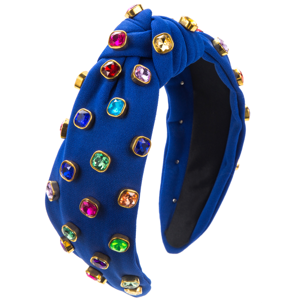 Women's Elegant Geometric Colorful Alloy Cloth Plating Inlay Glass Drill Hair Band display picture 10
