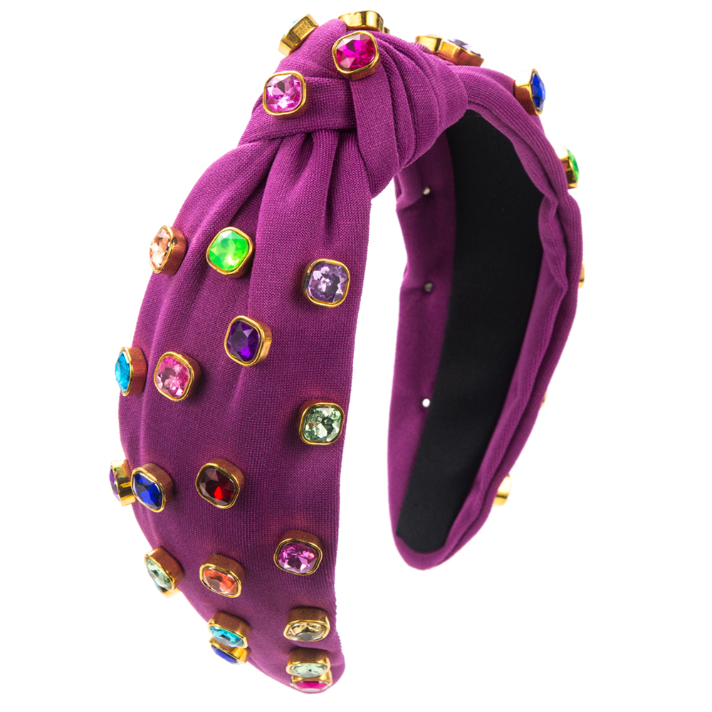 Women's Elegant Geometric Colorful Alloy Cloth Plating Inlay Glass Drill Hair Band display picture 11