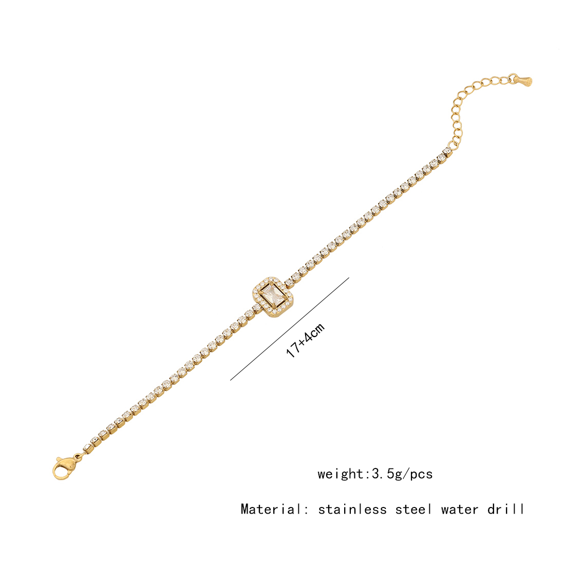 Copper 18K Gold Plated Simple Style Plating Inlay Water Droplets Heart Shape Zircon Bracelets display picture 5
