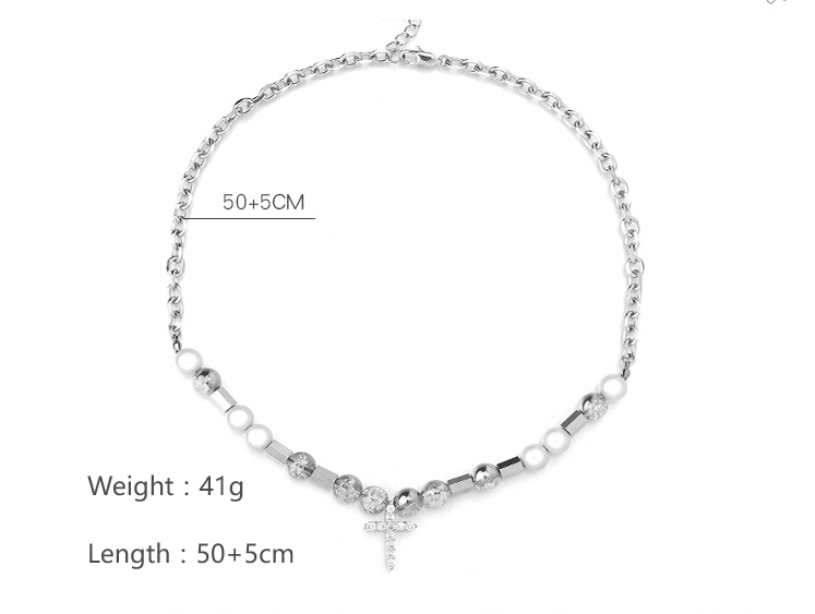 Classic Style Cross 304 Stainless Steel Zircon Unisex Necklace display picture 10