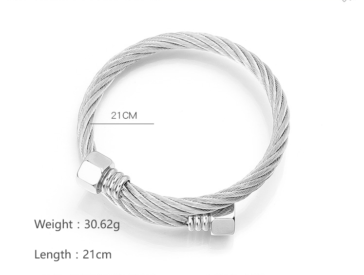 Classic Style Number 304 Stainless Steel Plating Men's Bangle display picture 5