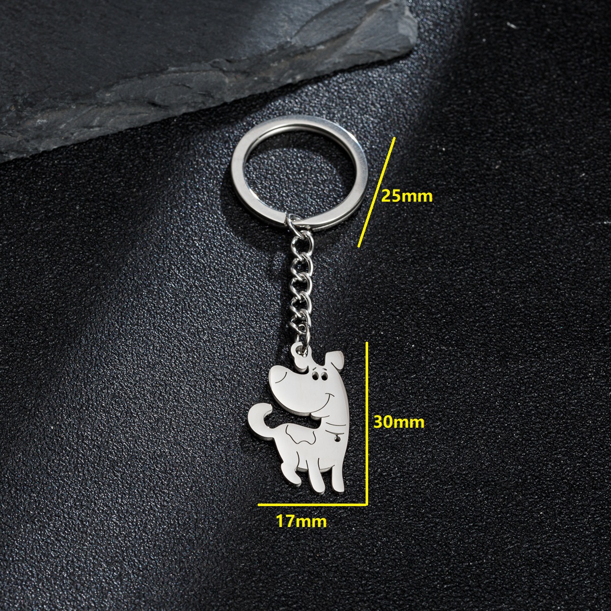 Cute Dog Giraffe Stainless Steel Irregular Polishing Keychain display picture 1