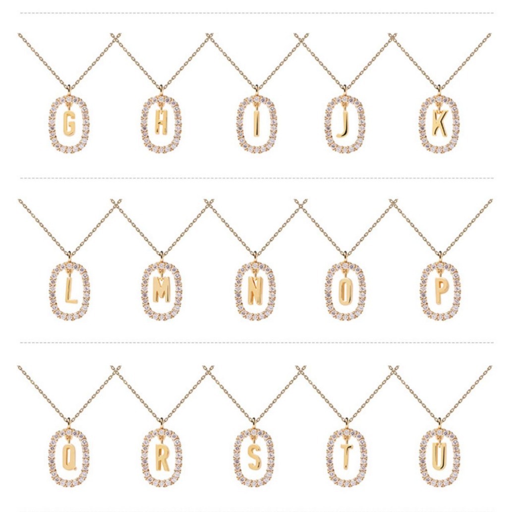 Simple Style Letter Copper Plating Inlay Zircon Gold Plated Pendant Necklace display picture 1