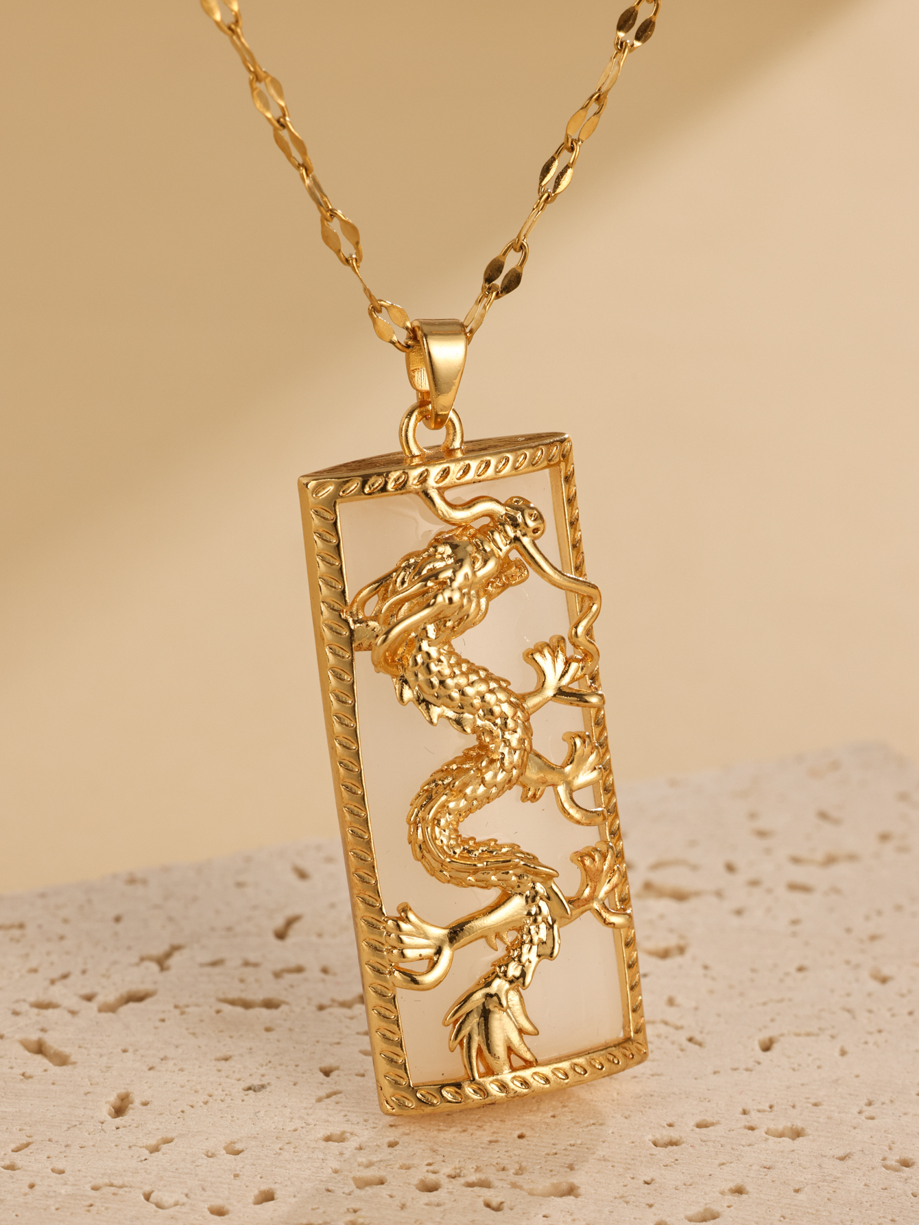 Elegant Dragon Stainless Steel Plating 18k Gold Plated Necklace display picture 2