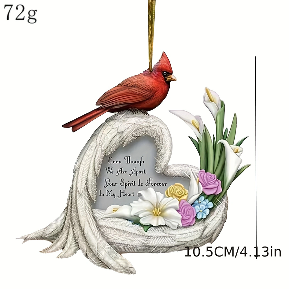 Vintage Style Artistic Letter Cardinal Flower Resin Hanging Ornaments Artificial Decorations display picture 6