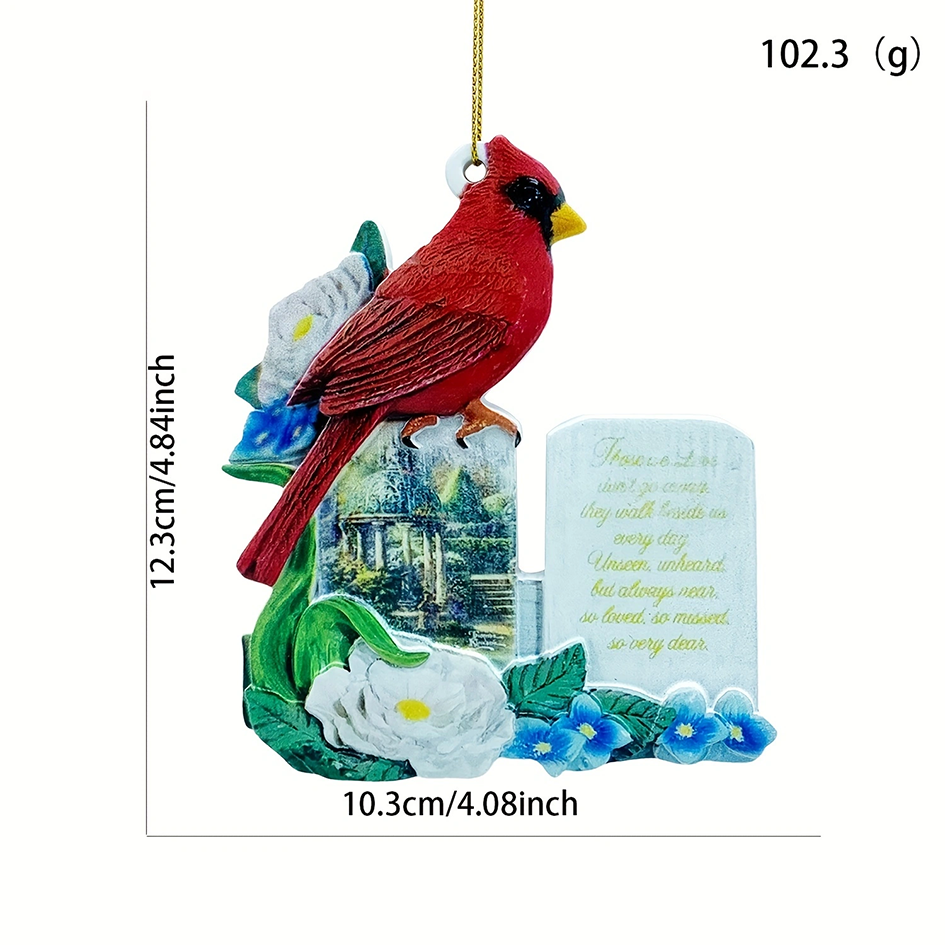 Vintage Style Artistic Letter Cardinal Flower Resin Pendant Artificial Decorations display picture 5