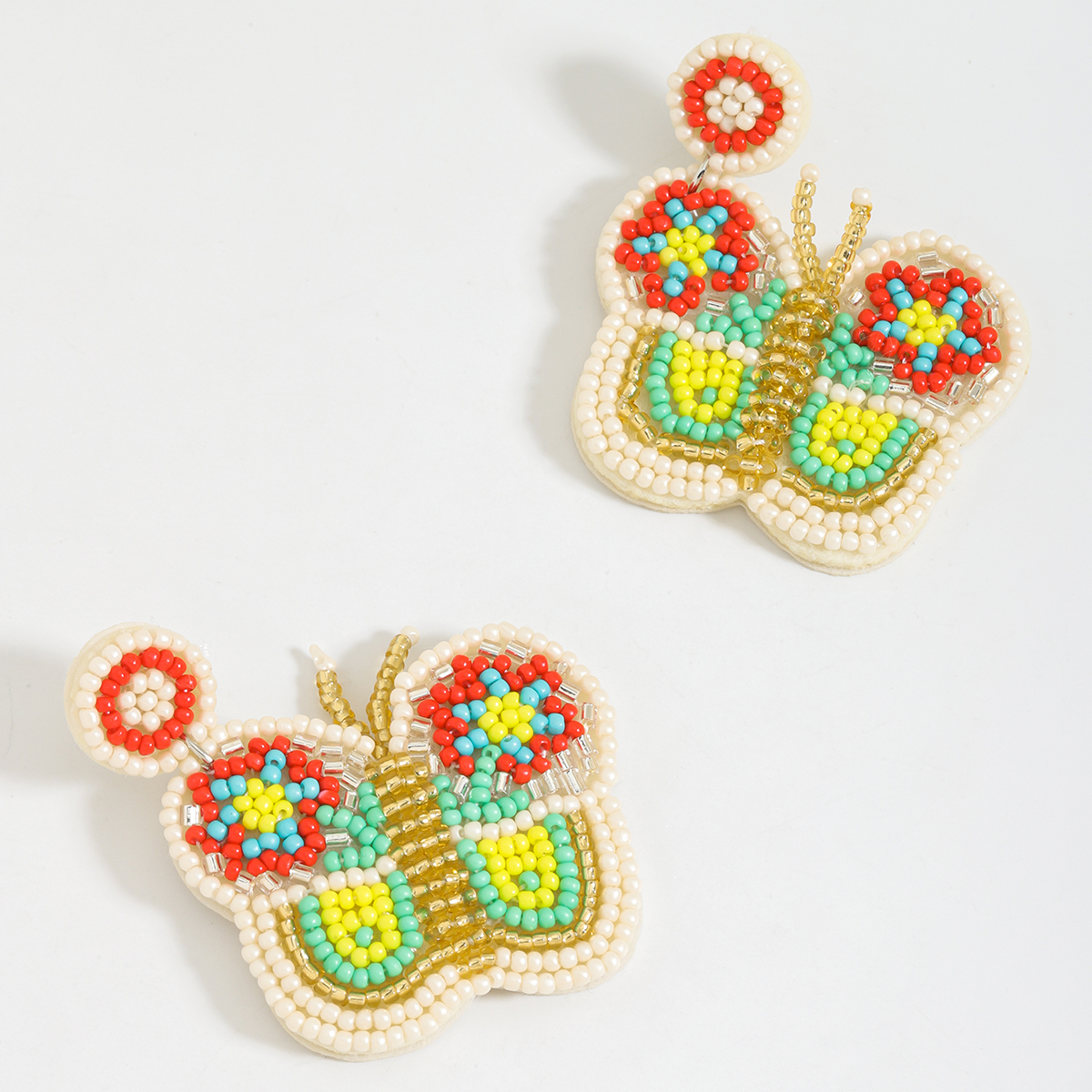 1 Pair Cute Butterfly Beaded Braid Seed Bead Drop Earrings display picture 8