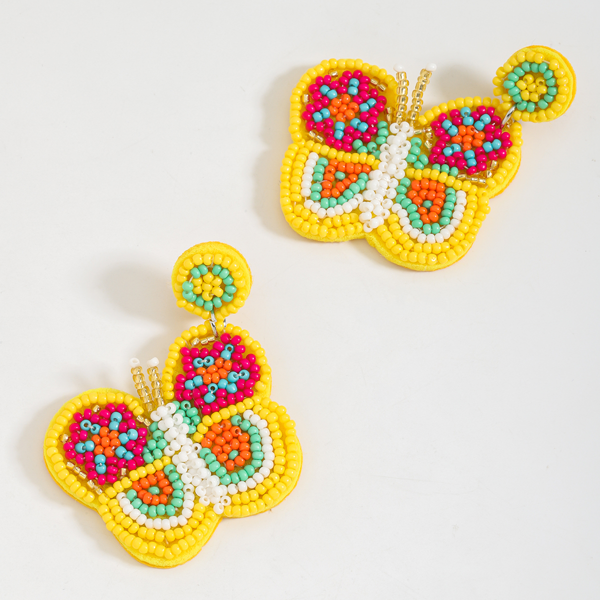 1 Pair Cute Butterfly Beaded Braid Seed Bead Drop Earrings display picture 11