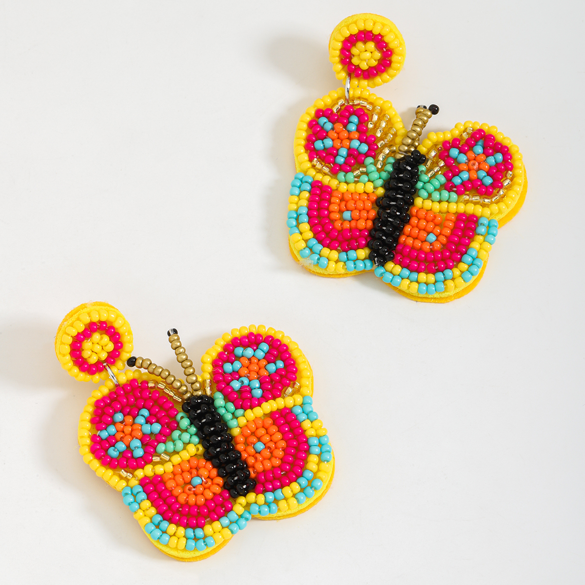 1 Pair Cute Butterfly Beaded Braid Seed Bead Drop Earrings display picture 10
