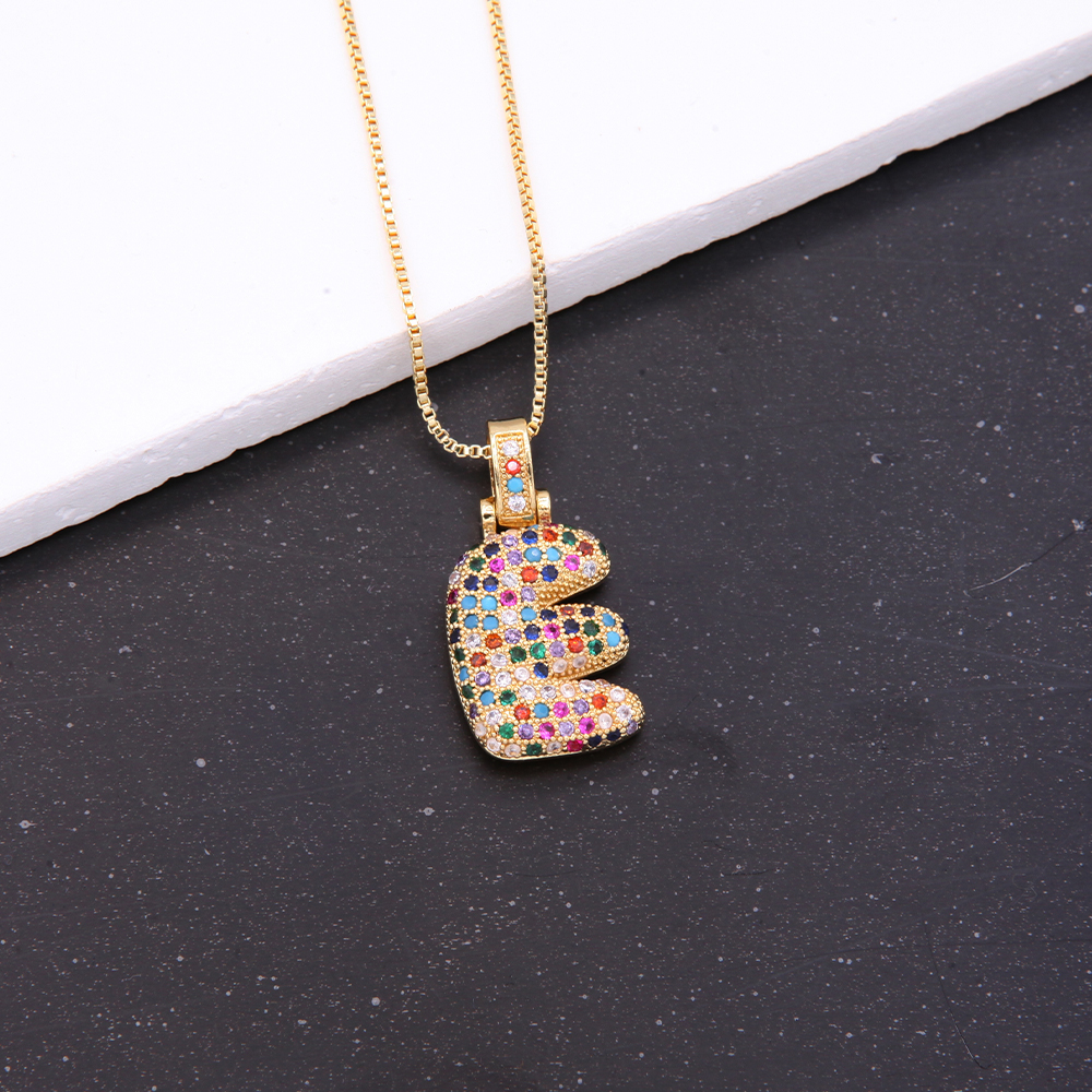 Novelty Letter Copper Plating Inlay Zircon 18k Gold Plated White Gold Plated Unisex Pendant Necklace display picture 7