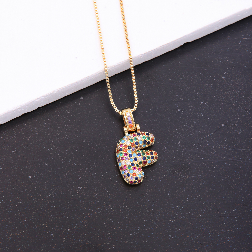 Novelty Letter Copper Plating Inlay Zircon 18k Gold Plated White Gold Plated Unisex Pendant Necklace display picture 8
