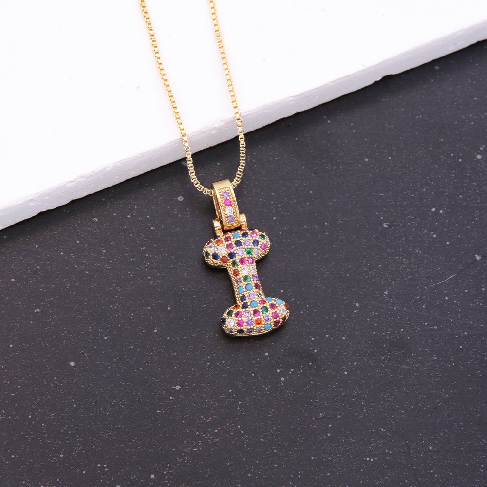 Novelty Letter Copper Plating Inlay Zircon 18k Gold Plated White Gold Plated Unisex Pendant Necklace display picture 9