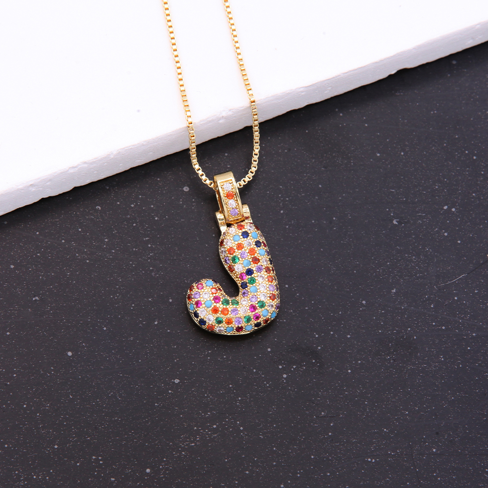 Novelty Letter Copper Plating Inlay Zircon 18k Gold Plated White Gold Plated Unisex Pendant Necklace display picture 12