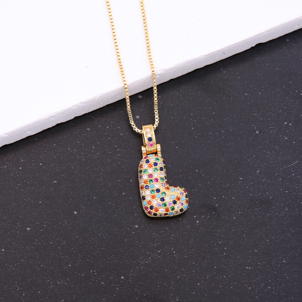 Novelty Letter Copper Plating Inlay Zircon 18k Gold Plated White Gold Plated Unisex Pendant Necklace display picture 13