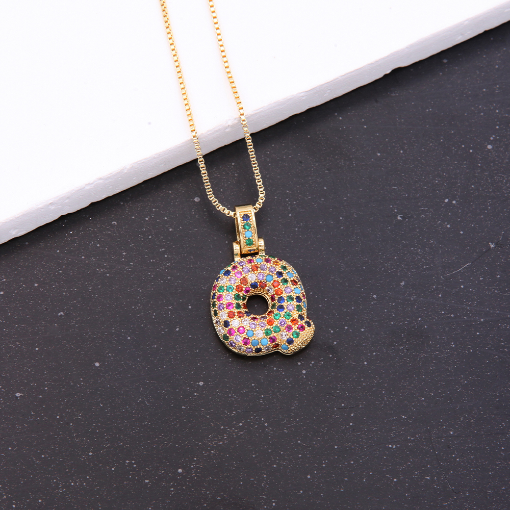 Novelty Letter Copper Plating Inlay Zircon 18k Gold Plated White Gold Plated Unisex Pendant Necklace display picture 19