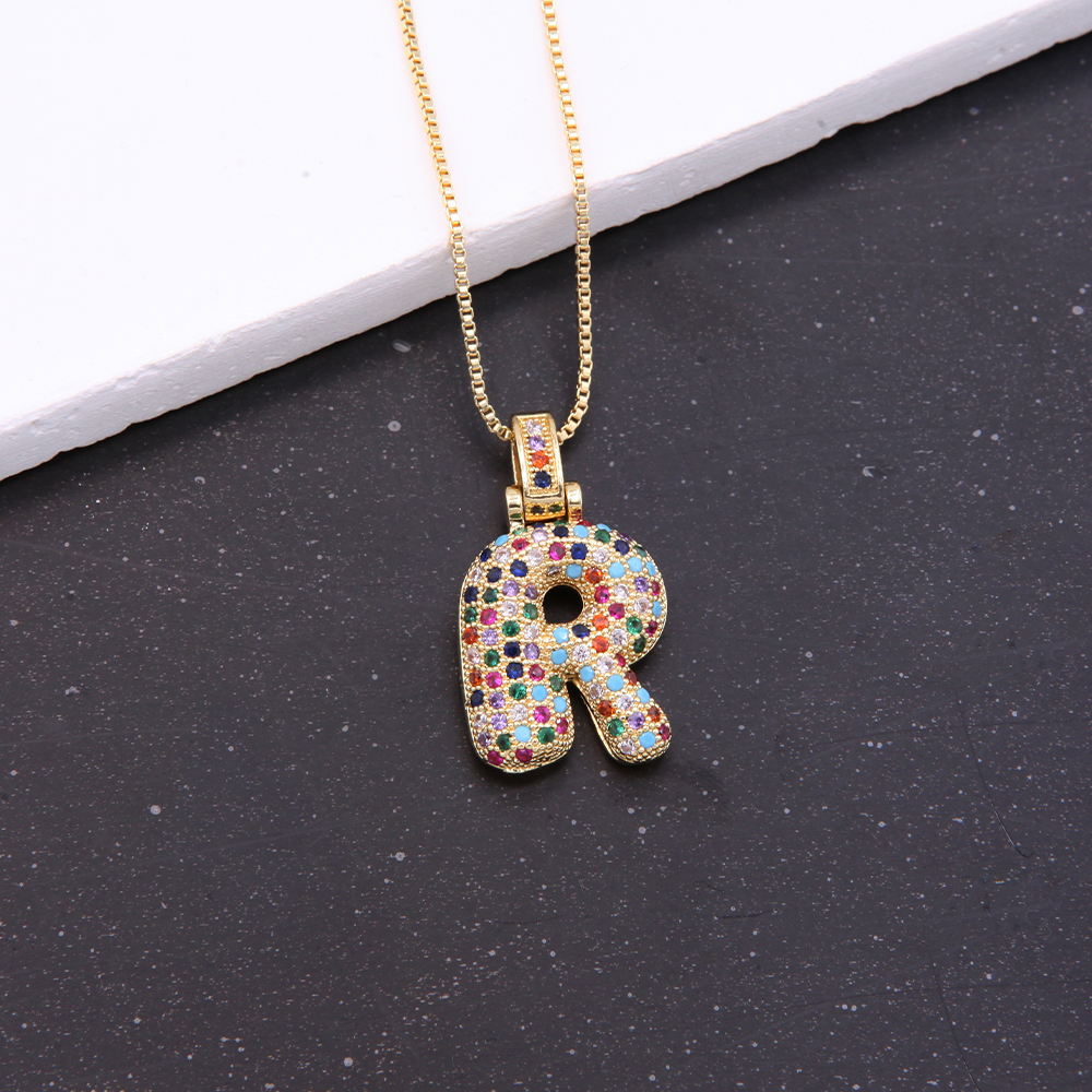Novelty Letter Copper Plating Inlay Zircon 18k Gold Plated White Gold Plated Unisex Pendant Necklace display picture 20