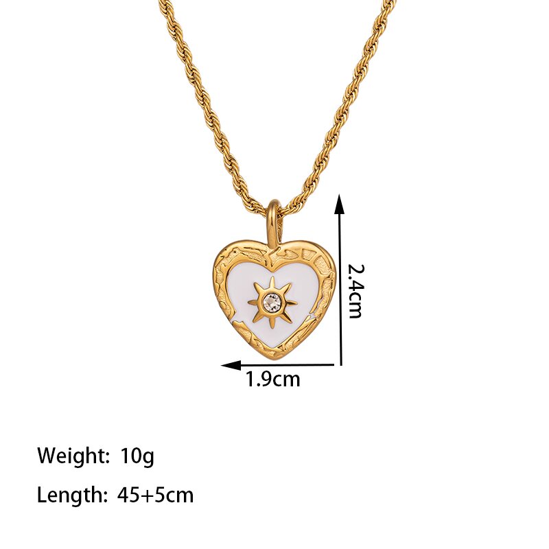 304 Stainless Steel 18K Gold Plated Casual Simple Style Commute Polishing Plating Inlay Eight Awn Star Acrylic Artificial Rhinestones Pendant Necklace display picture 4