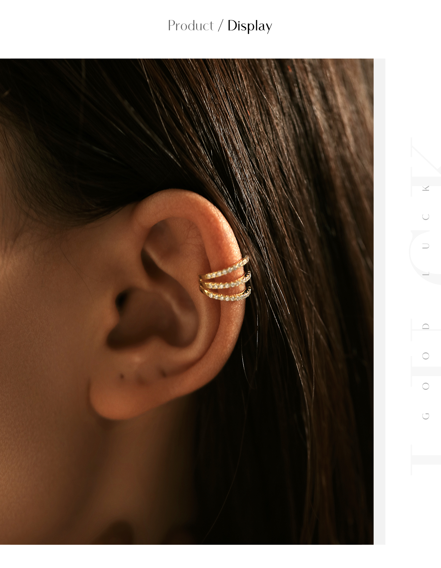 Mode S925 Sterling Silber Drei-schicht Diamant-embedded Ohr Clip Punk Nicht-durchbohrt Ohrringe display picture 6