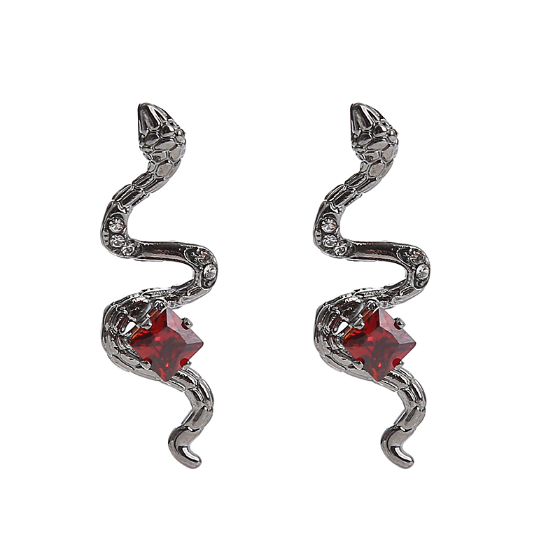 Elegant Exaggerated Snake Alloy Rhinestone Inlay Rhinestones Silver Plated Women's Rings Earrings display picture 7