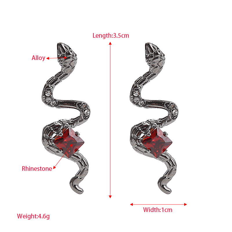 Elegant Exaggerated Snake Alloy Rhinestone Inlay Rhinestones Silver Plated Women's Rings Earrings display picture 2