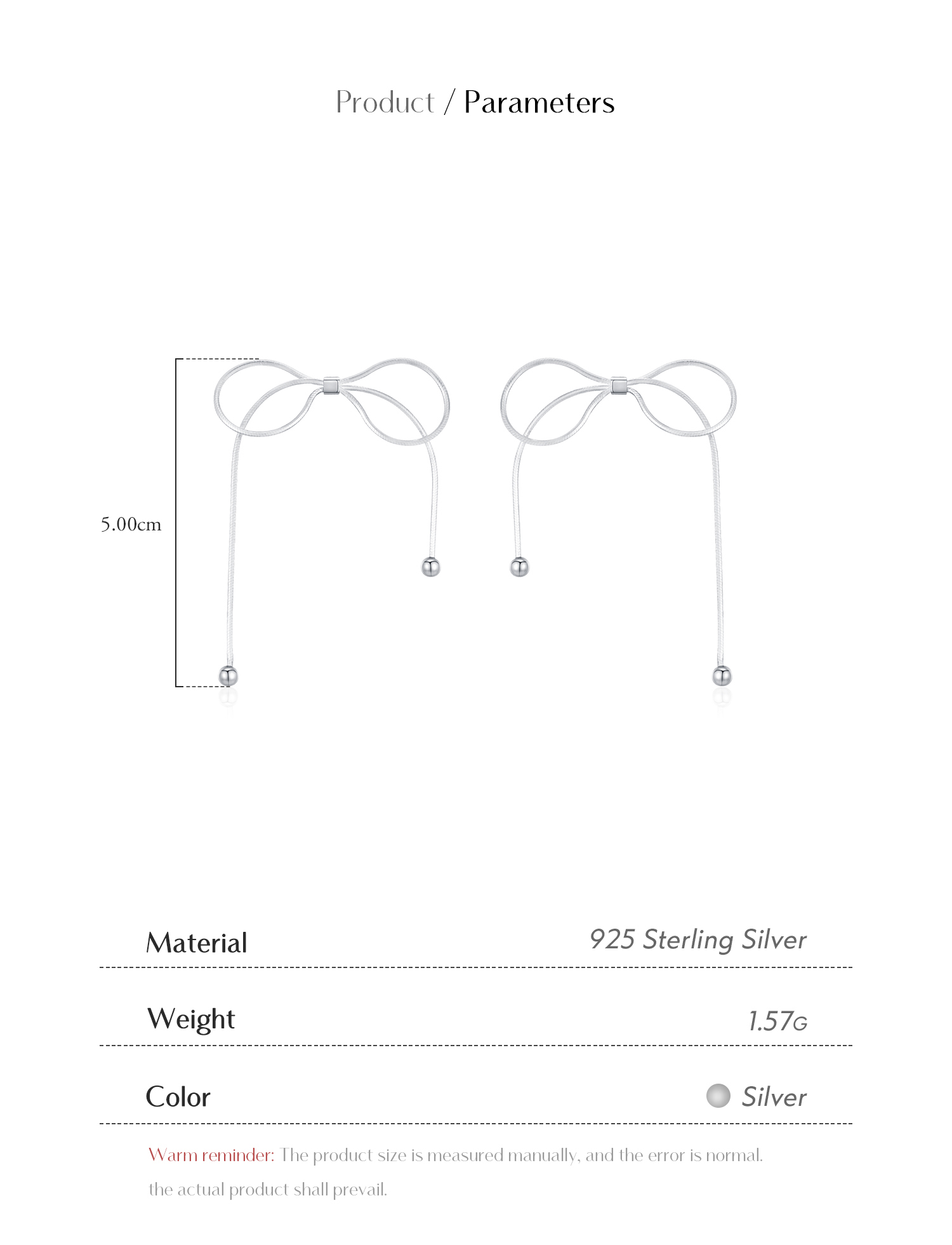 1 Pair Simple Style Bow Knot Plating Sterling Silver Rhodium Plated Ear Studs display picture 4