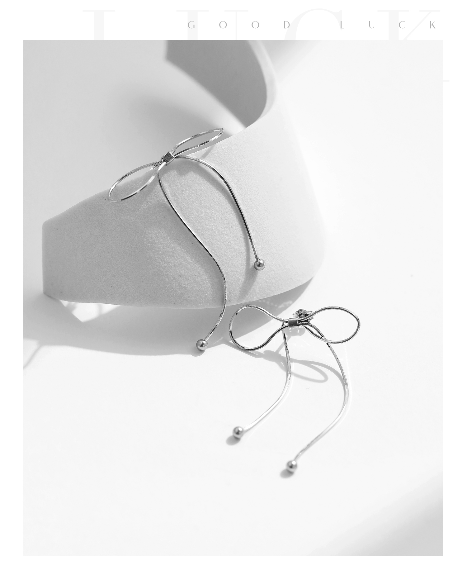 1 Paire Style Simple Noeud D'arc Placage Argent Sterling Plaqué Rhodium Boucles D'oreilles display picture 7