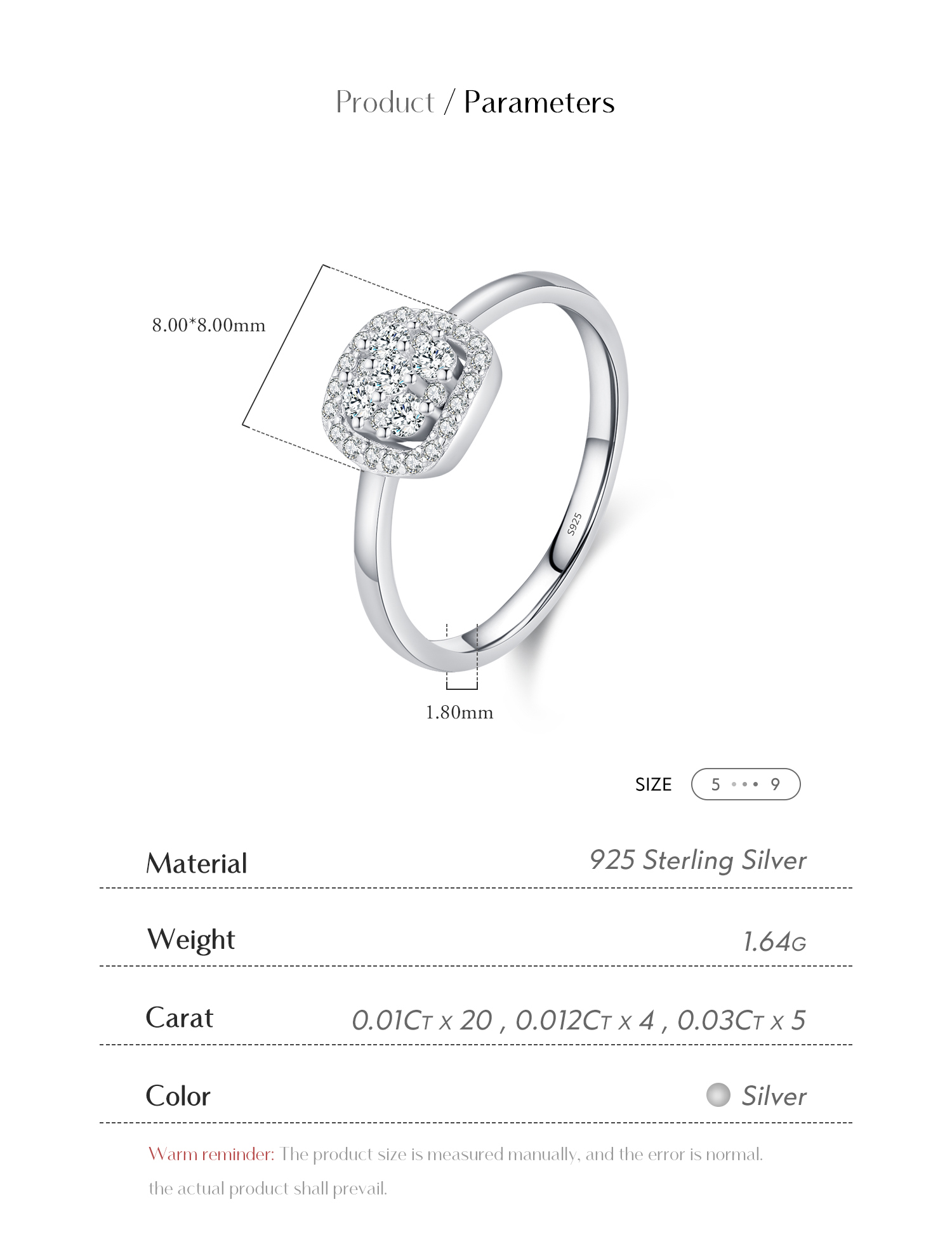 Glam Shiny Flower Sterling Silver Plating Inlay Moissanite Rhodium Plated Rings display picture 8