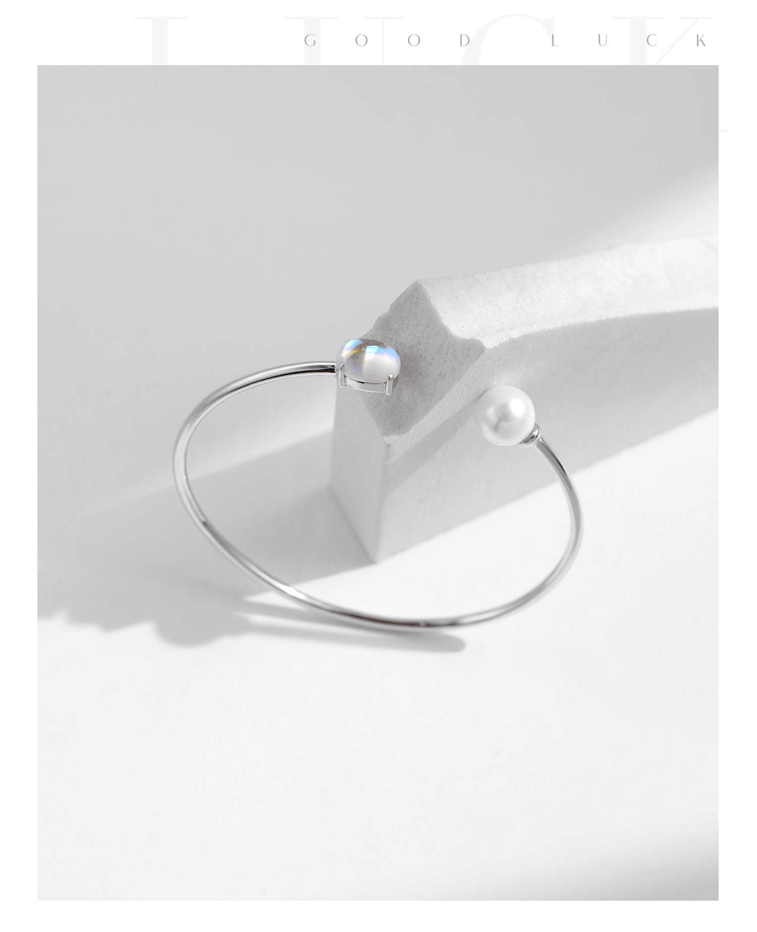 Elegant Glam Runden Oval Sterling Silber Überzug Inlay Künstliche Perlen Mondstein Überzogen Mit Rhodium display picture 7