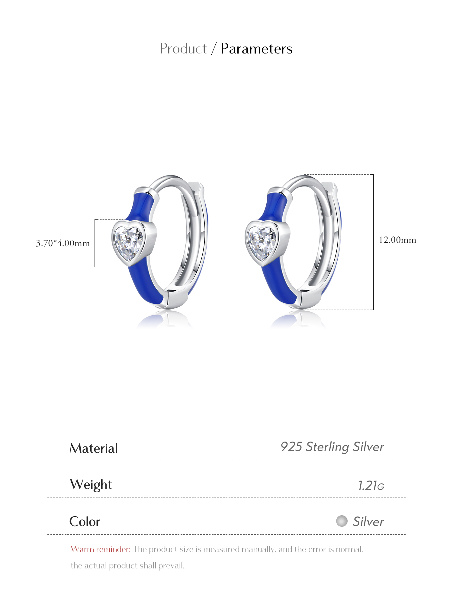 1 Pair Elegant Simple Style Heart Shape Epoxy Plating Inlay Sterling Silver Zircon Rhodium Plated Earrings display picture 4