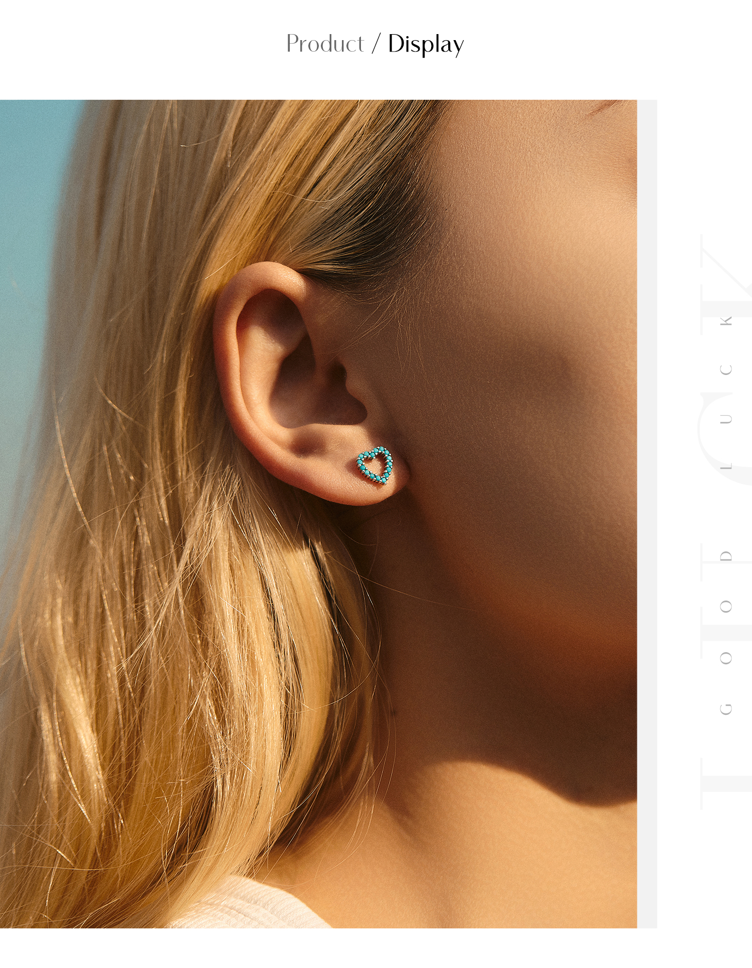 1 Pair Simple Style Heart Shape Hollow Out Inlay Sterling Silver Turquoise Ear Studs display picture 5