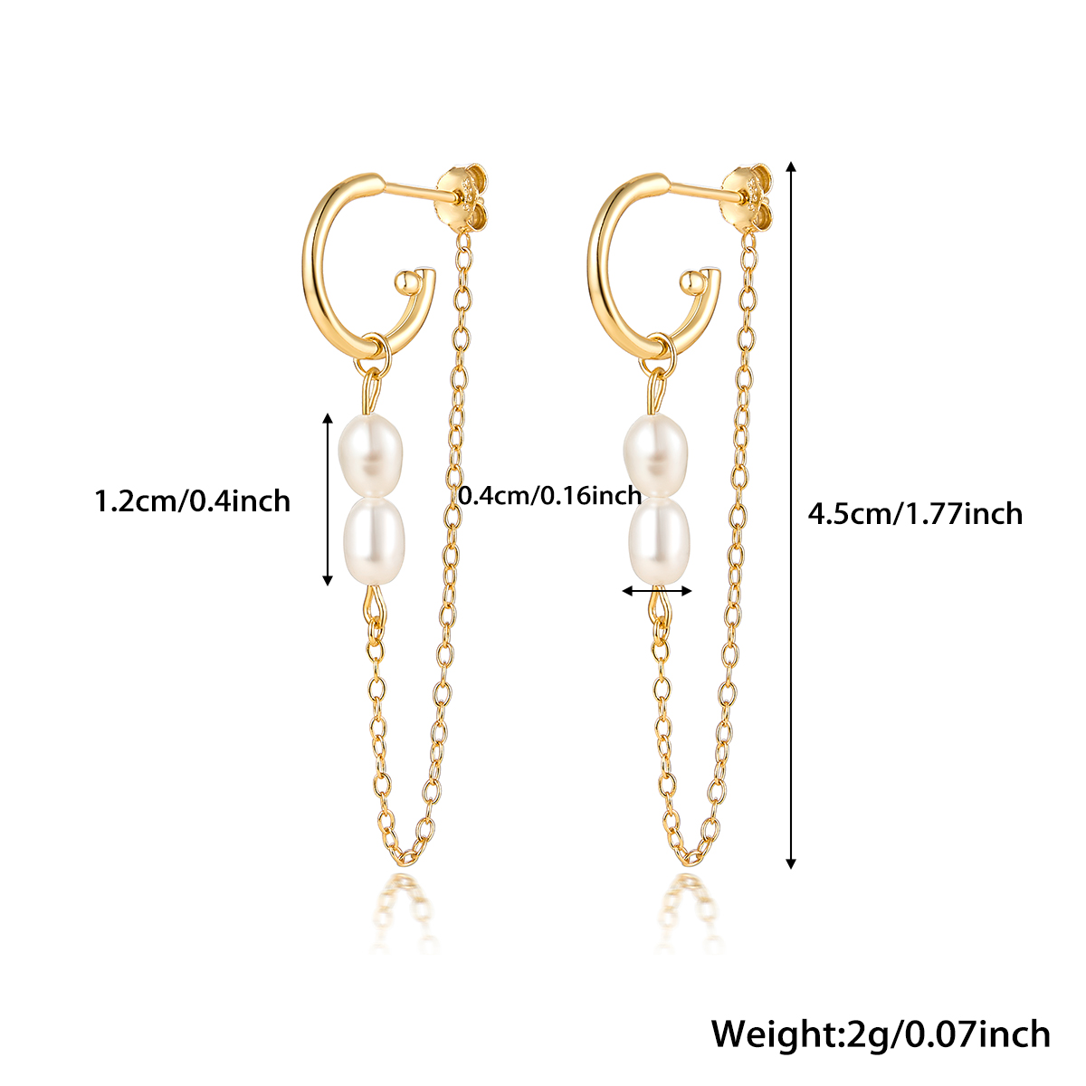 1 Pair Elegant Simple Style Geometric Plating Inlay Sterling Silver Pearl 18k Gold Plated White Gold Plated Drop Earrings display picture 1