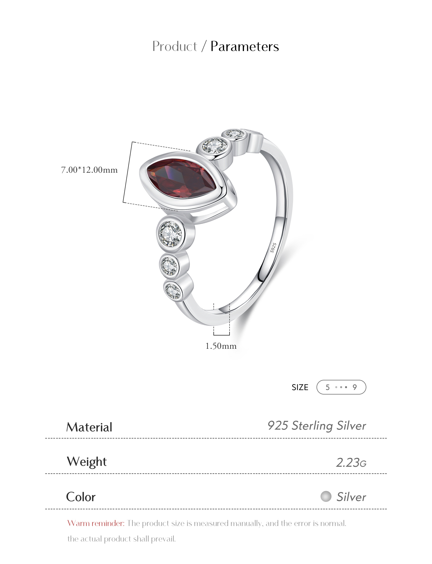 Elegant Simple Style Horse Eye Sterling Silver Plating Inlay Zircon Rhodium Plated Rings display picture 4