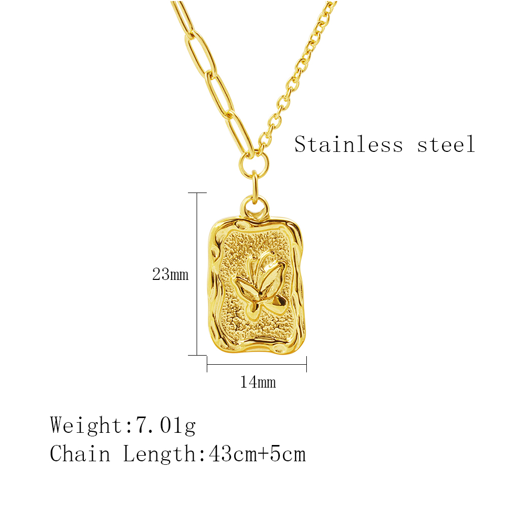 304 Stainless Steel 18K Gold Plated Retro Plating Butterfly Pendant Necklace display picture 2