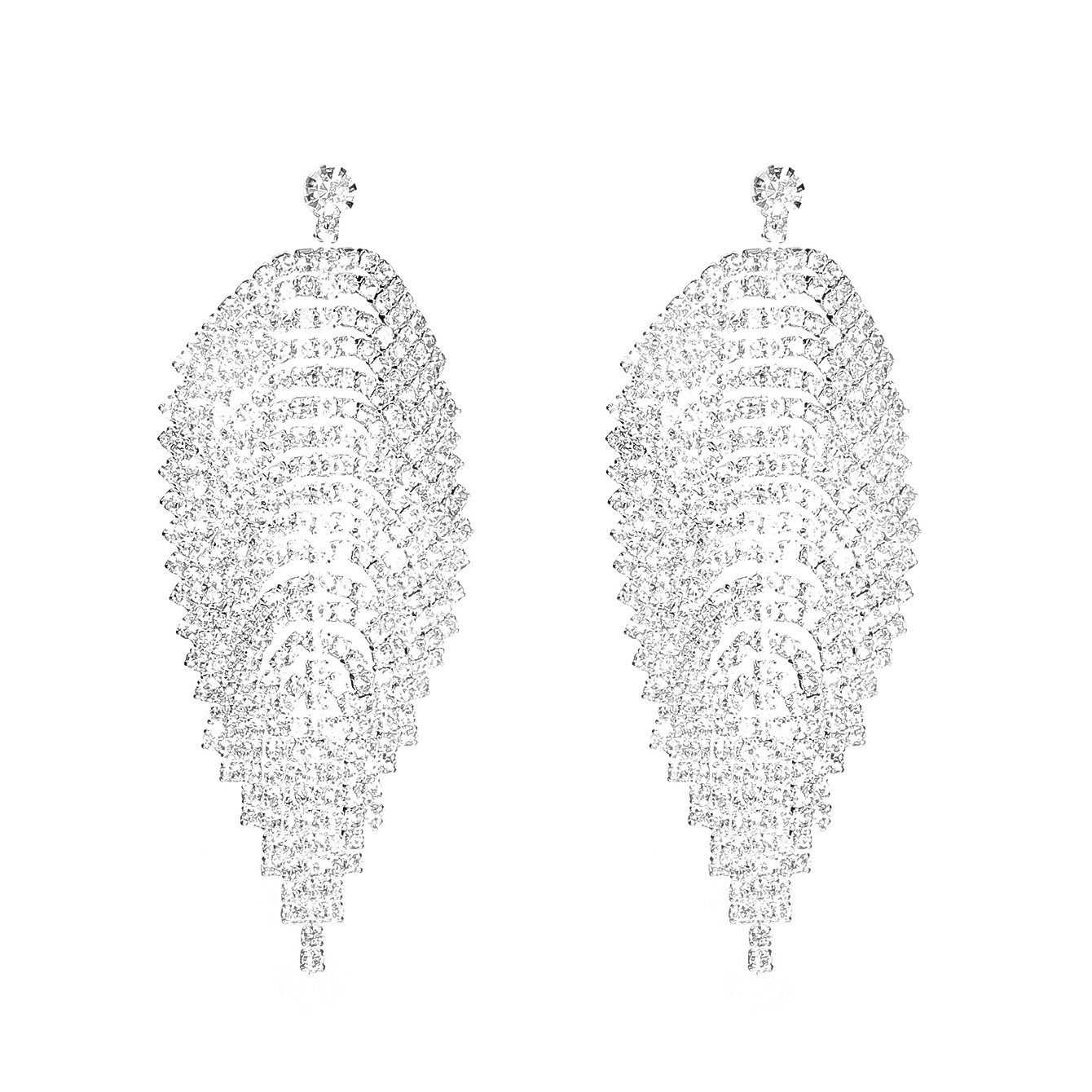 1 Pair Elegant Glam Shiny Tassel Plating Inlay Alloy Rhinestones Drop Earrings display picture 1