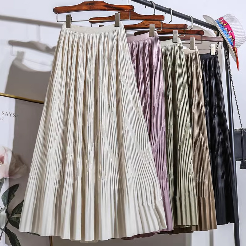 Summer Spring Autumn Casual Solid Color Polyester Maxi Long Dress Skirts display picture 3