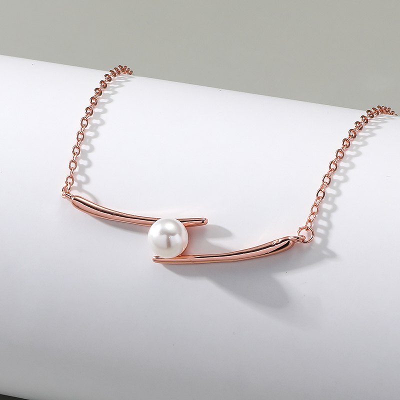 Le Cuivre Style Simple Géométrique Placage Incruster Perles Artificielles Collier display picture 5