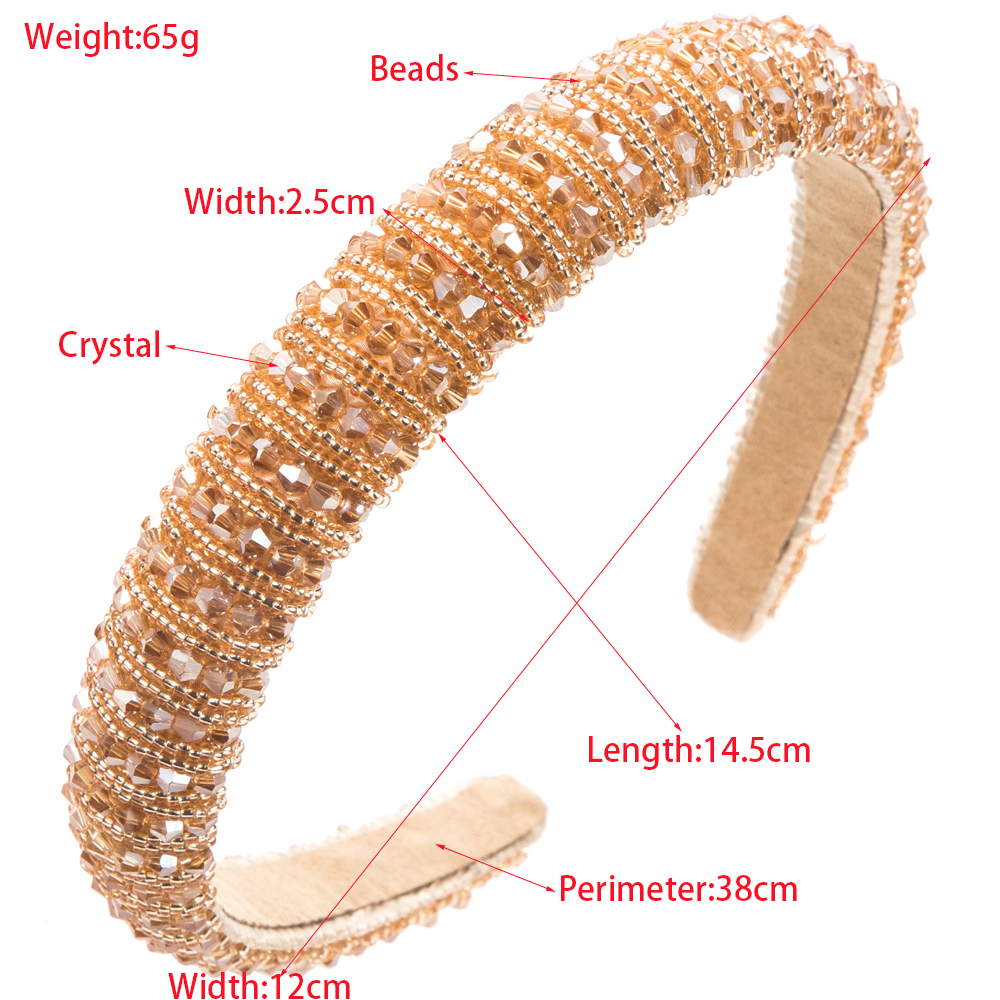 Women's Elegant Glam Geometric Artificial Crystal Cloth Beaded Inlay Artificial Crystal Beads Hair Band display picture 1