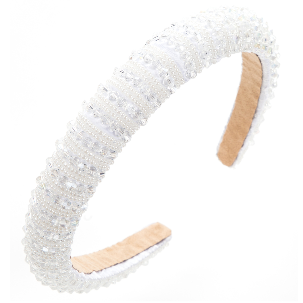 Women's Elegant Glam Geometric Artificial Crystal Cloth Beaded Inlay Artificial Crystal Beads Hair Band display picture 7