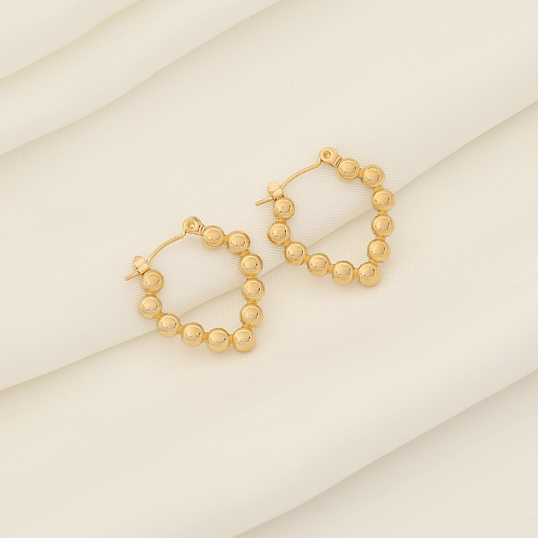 1 Paar Einfacher Stil Geometrisch Überzug Rostfreier Stahl 18 Karat Vergoldet Reif Ohrringe display picture 11