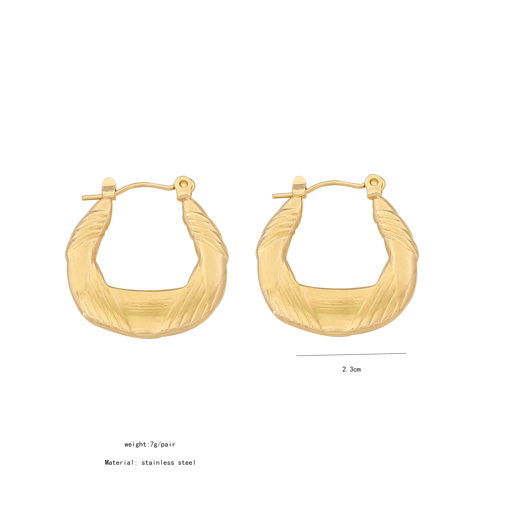 1 Pair Simple Style Geometric Plating Stainless Steel 18K Gold Plated Hoop Earrings display picture 10