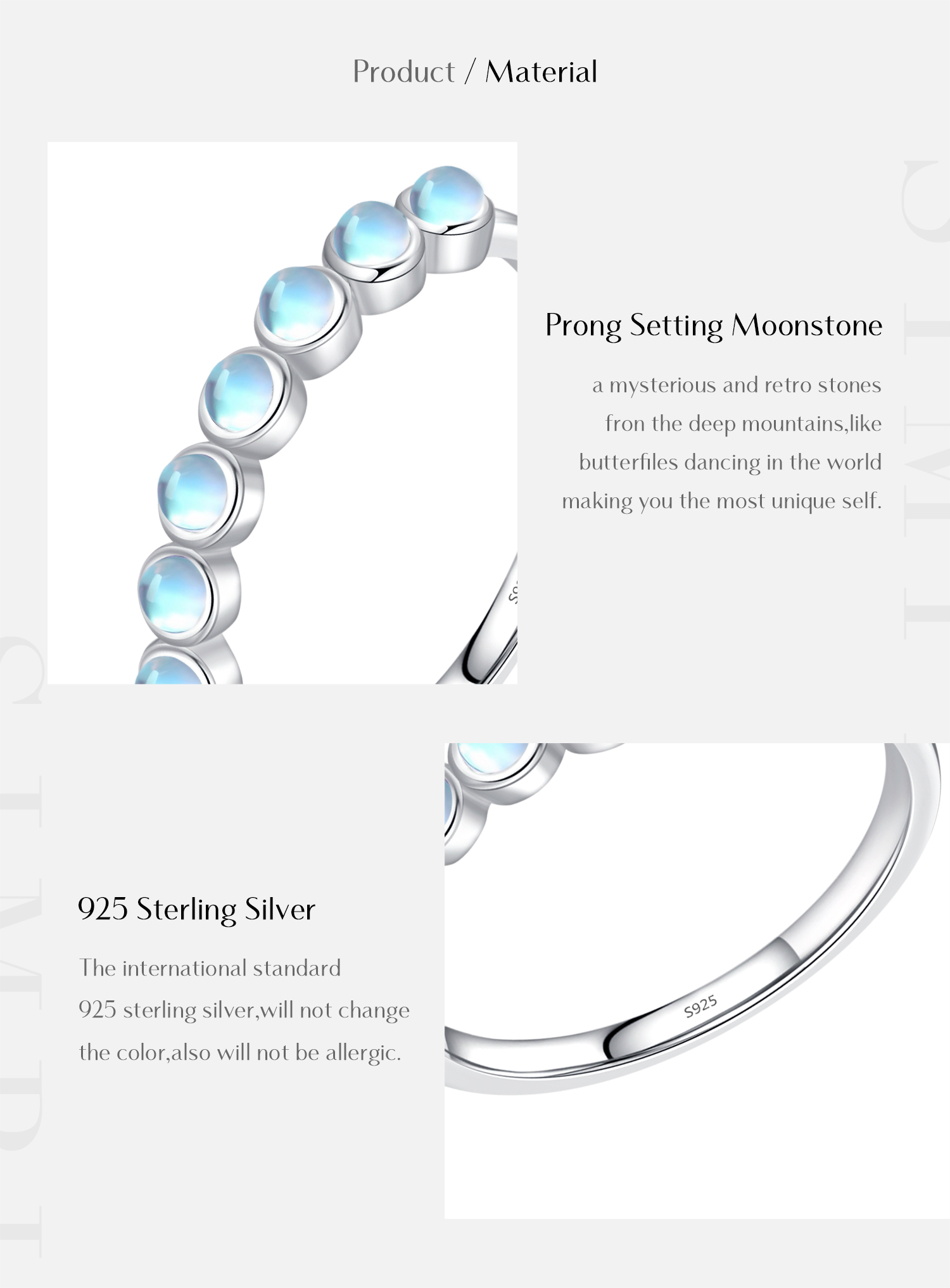 Sterling Silver Ig Style Elegant Round Plating Inlay Moonstone Rings display picture 3